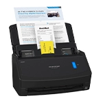numérisation de documents de tailles différentes à l'aide d'un scanner noir ScanSnap iX1400