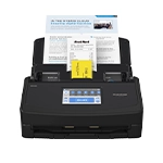 ScanSnap iX1600 schwarzer Scanner mit unterschiedlich großen Dokumenten