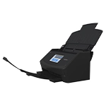 ScanSnap iX1600 scanner noir vue latérale complètement ouvert