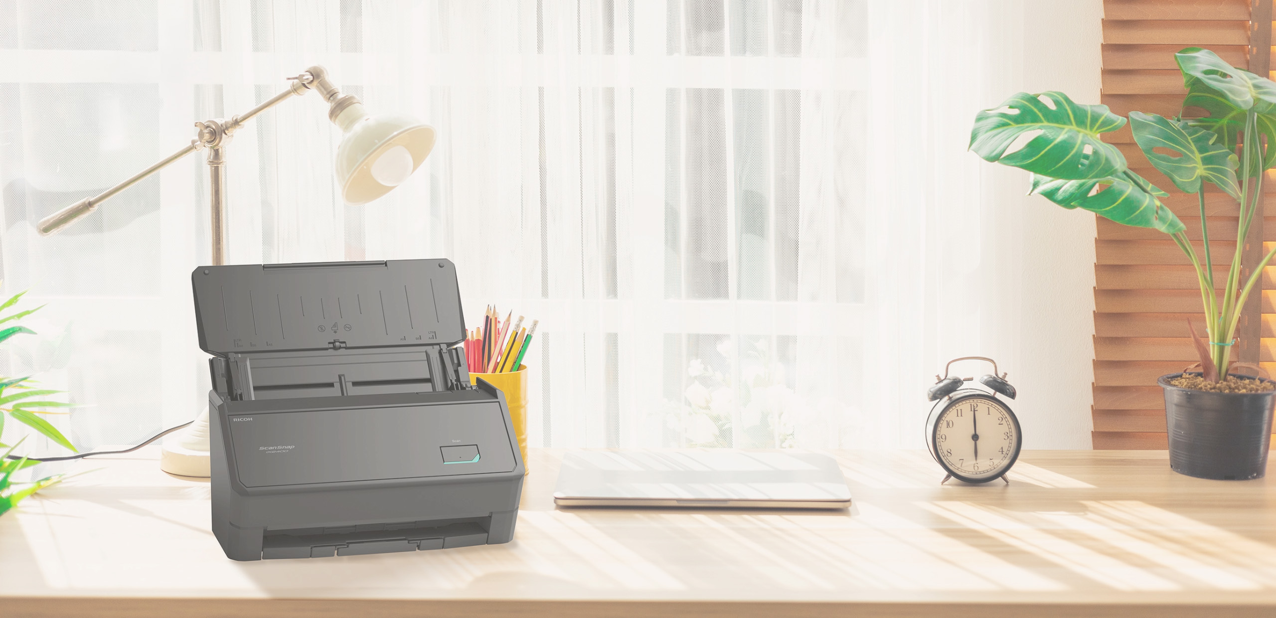 ScanSnap ix2400 black on a desk