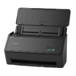 Side view of the ScanSnap ix2400 black scanner 