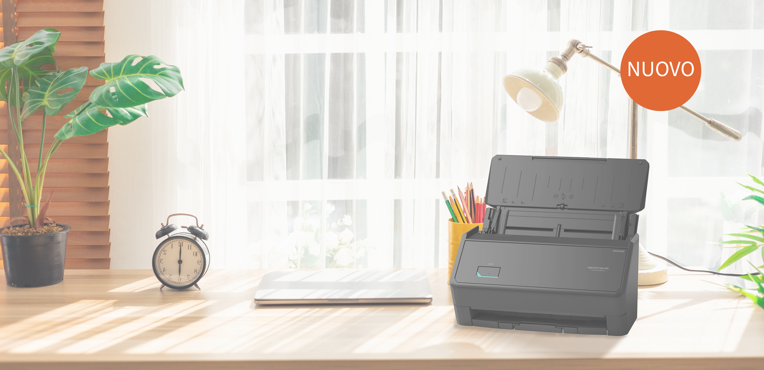 ScanSnap iX2400 black on a desk