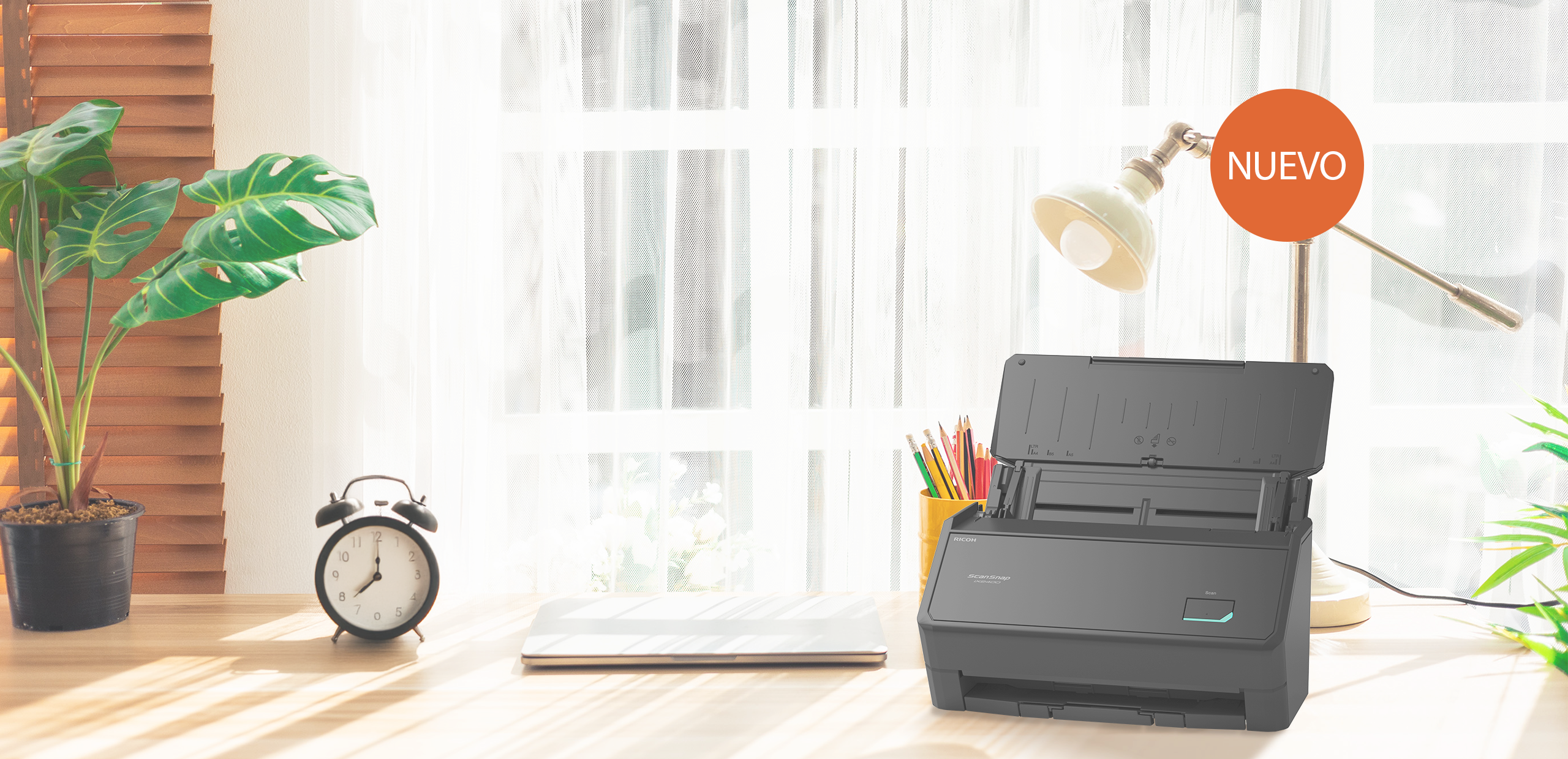 ScanSnap iX2400 black on a desk