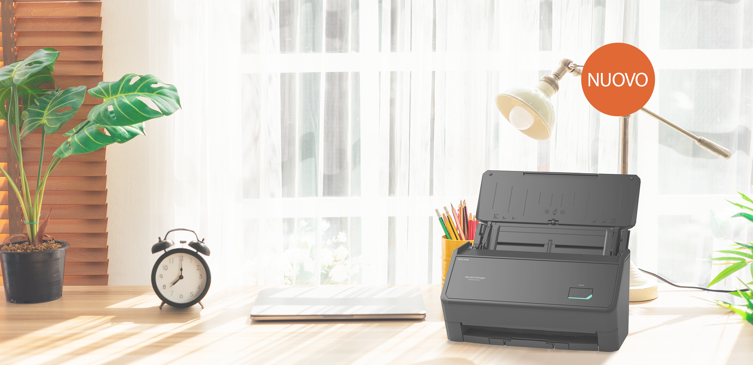 ScanSnap iX2400 black on a desk