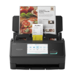 Scanner ScanSnap iX2500 nero con documenti di diverse dimensioni