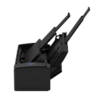 ScanSnap iX1300 black scanner side image with the stacker open