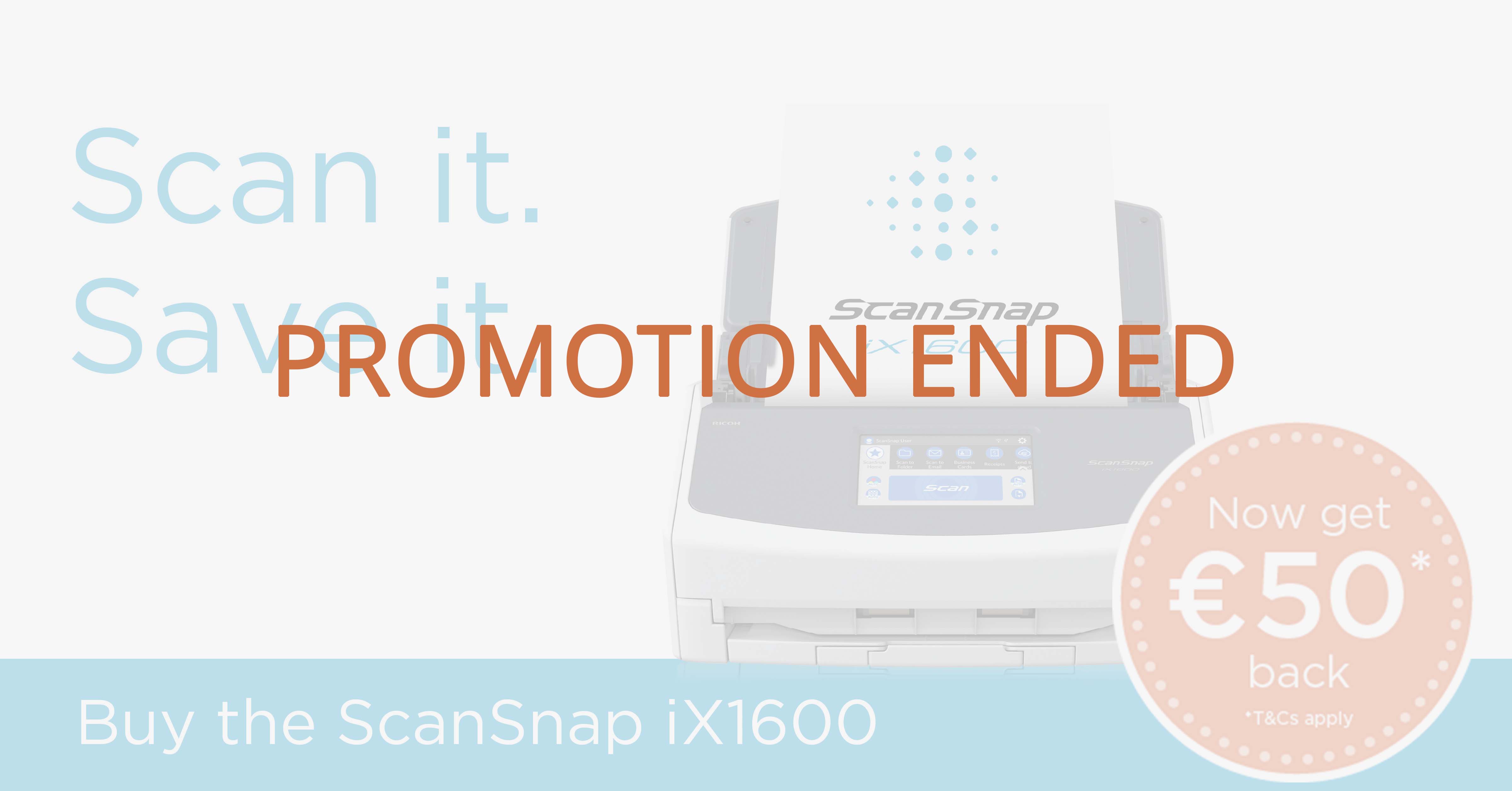 ScanSnap Scan it, Save it promotion ended