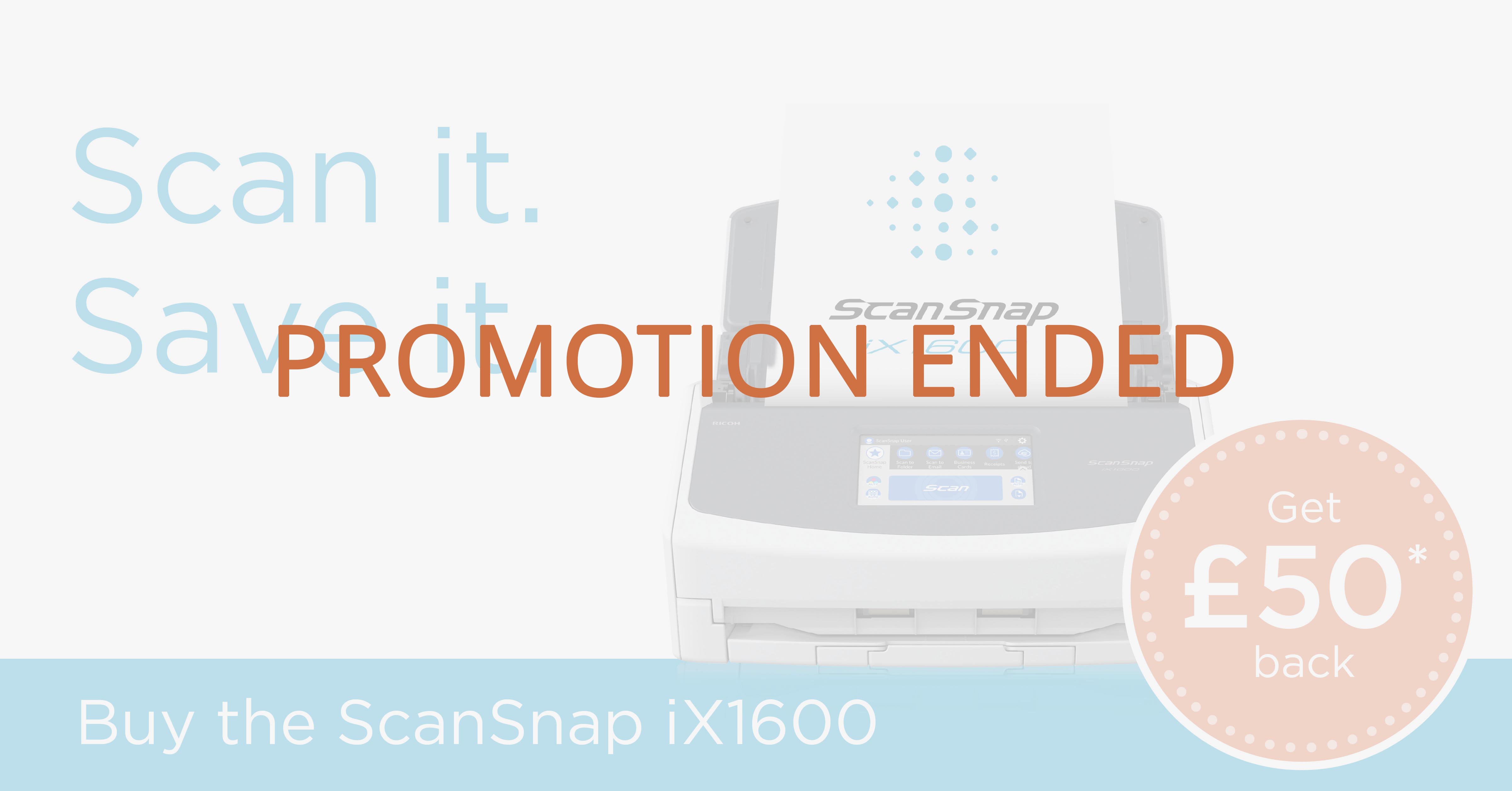 ScanSnap Scan it, Save it promotion ended