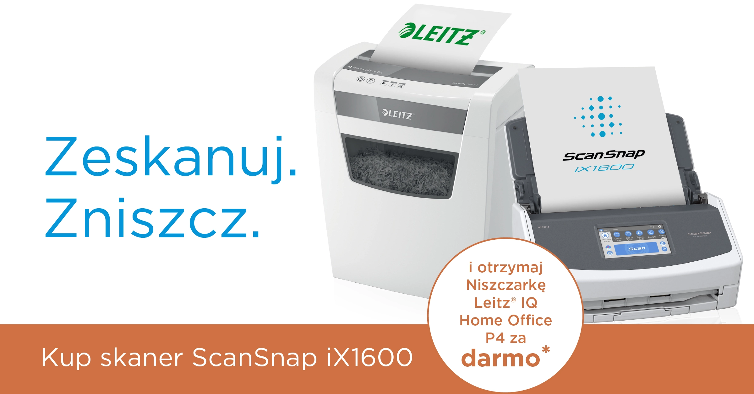 Promocja na darmową niszczarkę ScanSnap ze skanerem iX1600