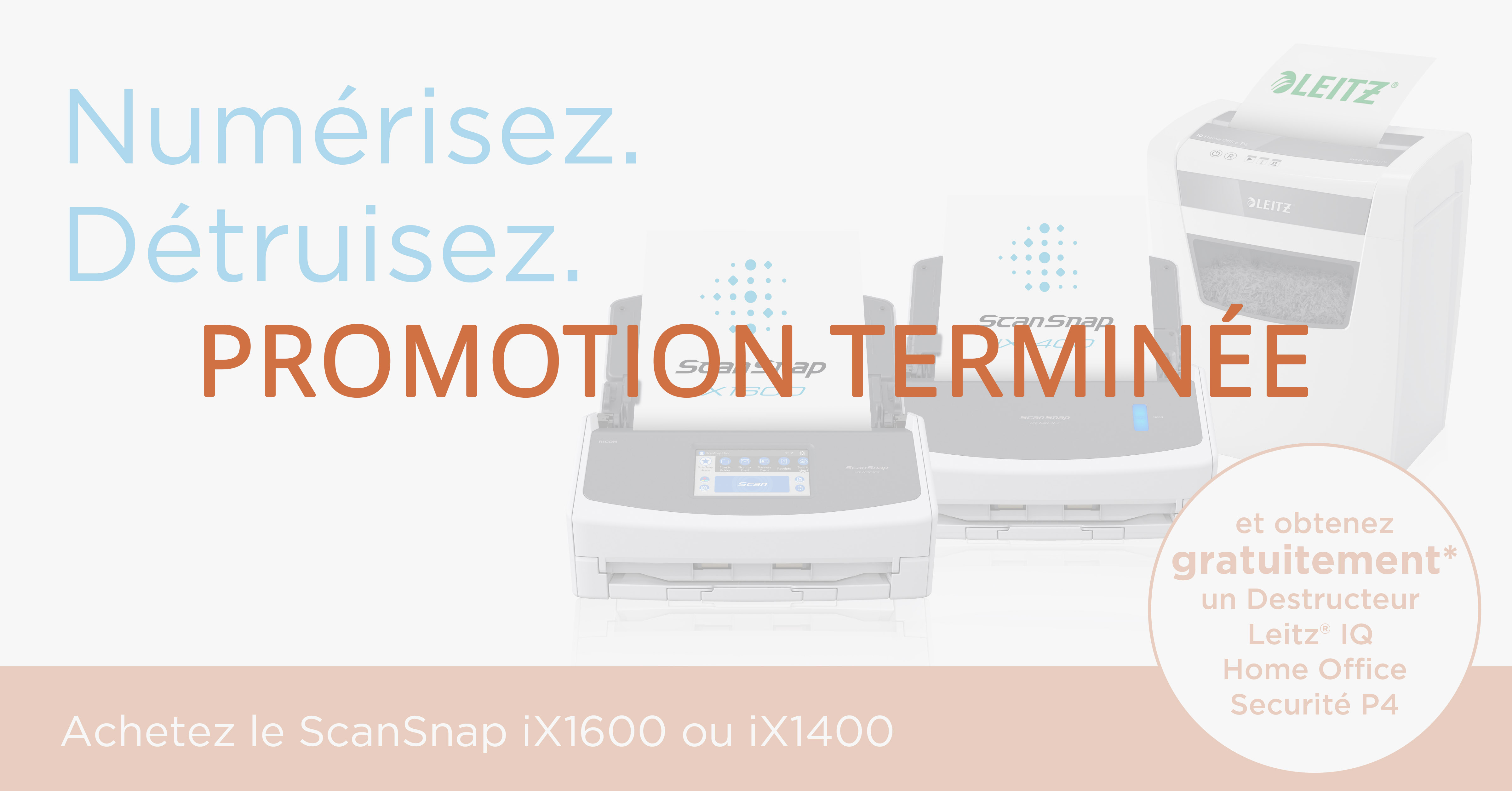 Promotion ScanSnap avec destructeur de documents gratuit