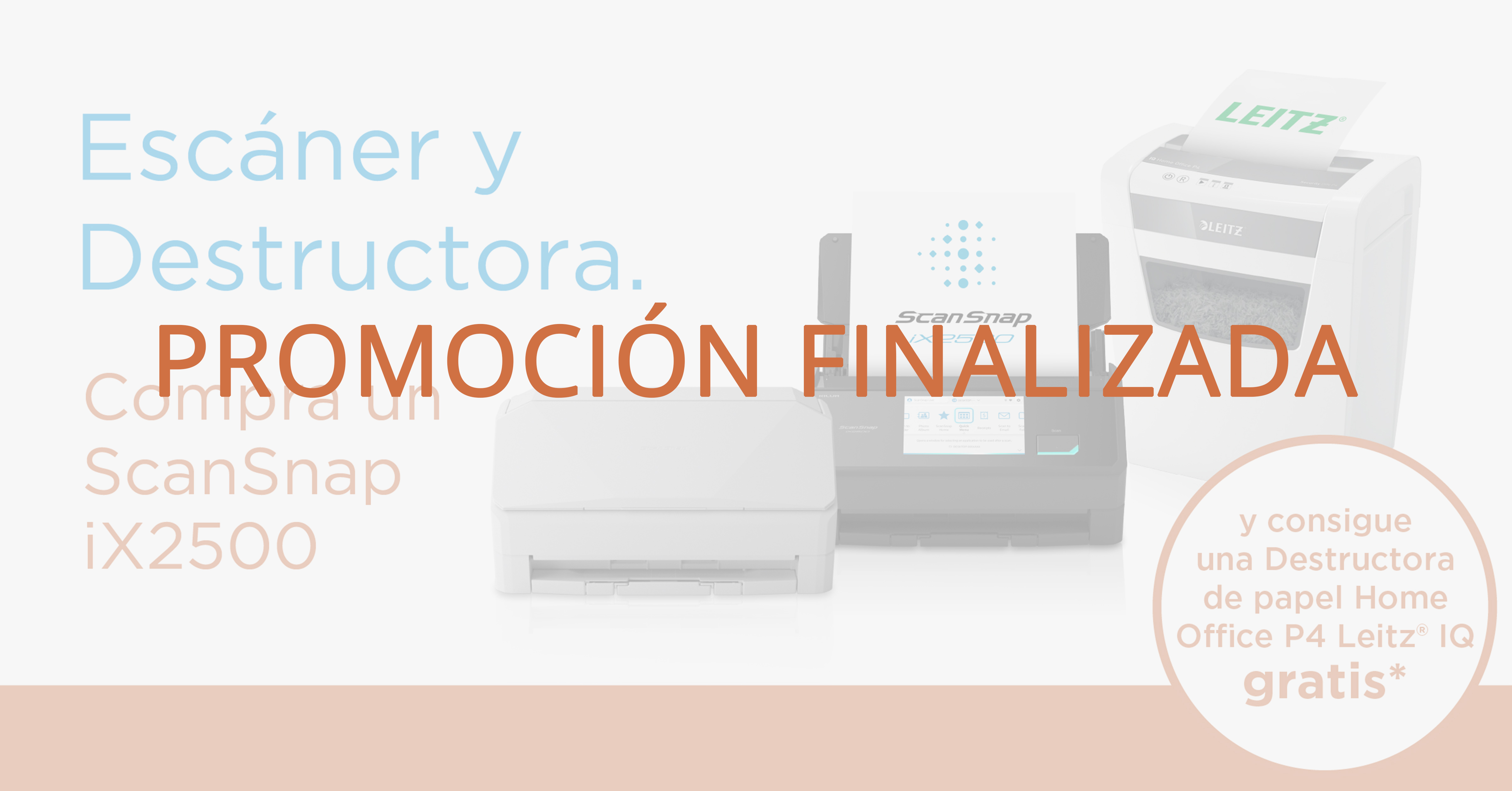 Escáner ScanSnap con promoción de Destructora gratis