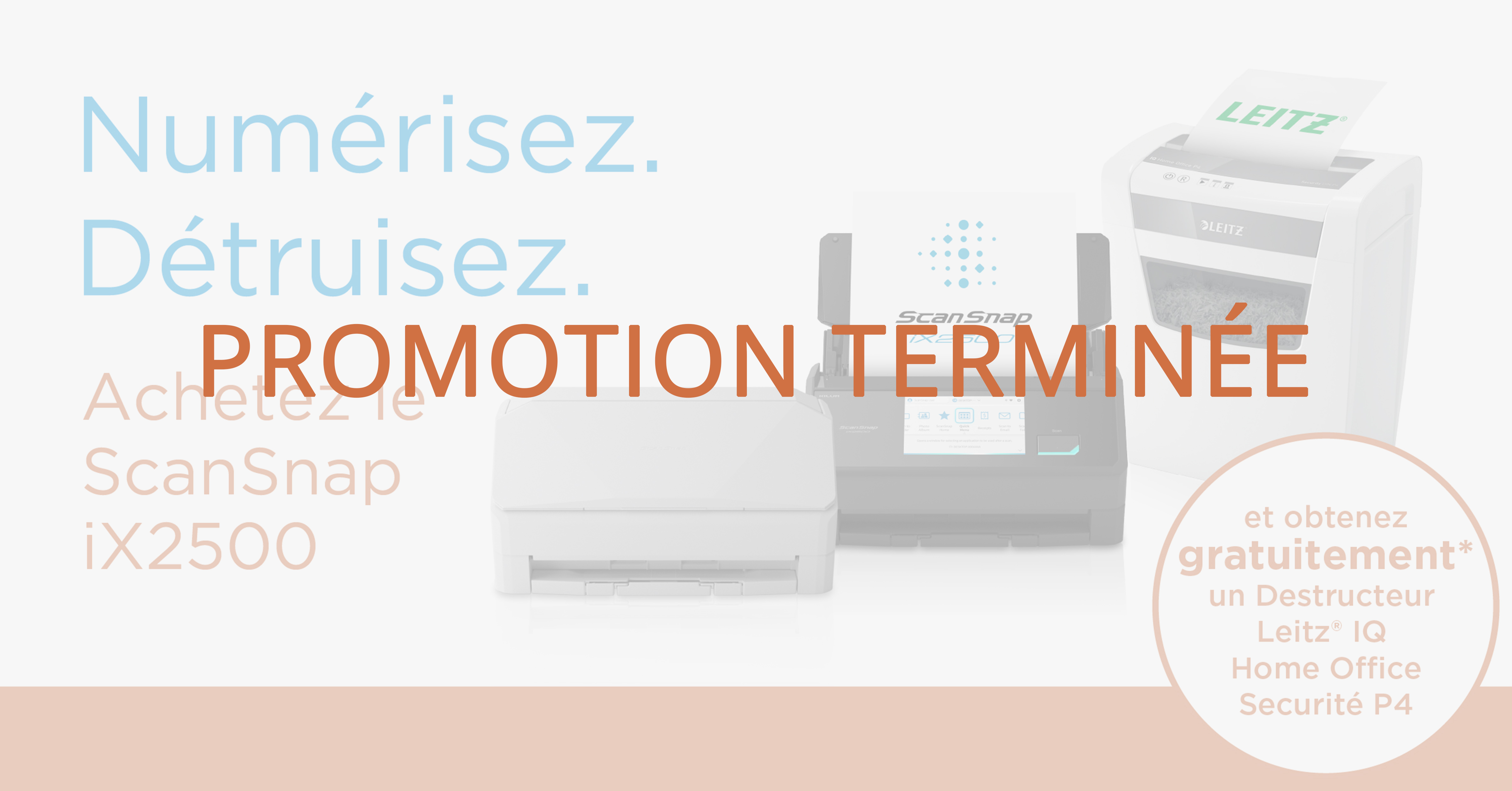 Promotion ScanSnap avec destructeur de documents gratuit