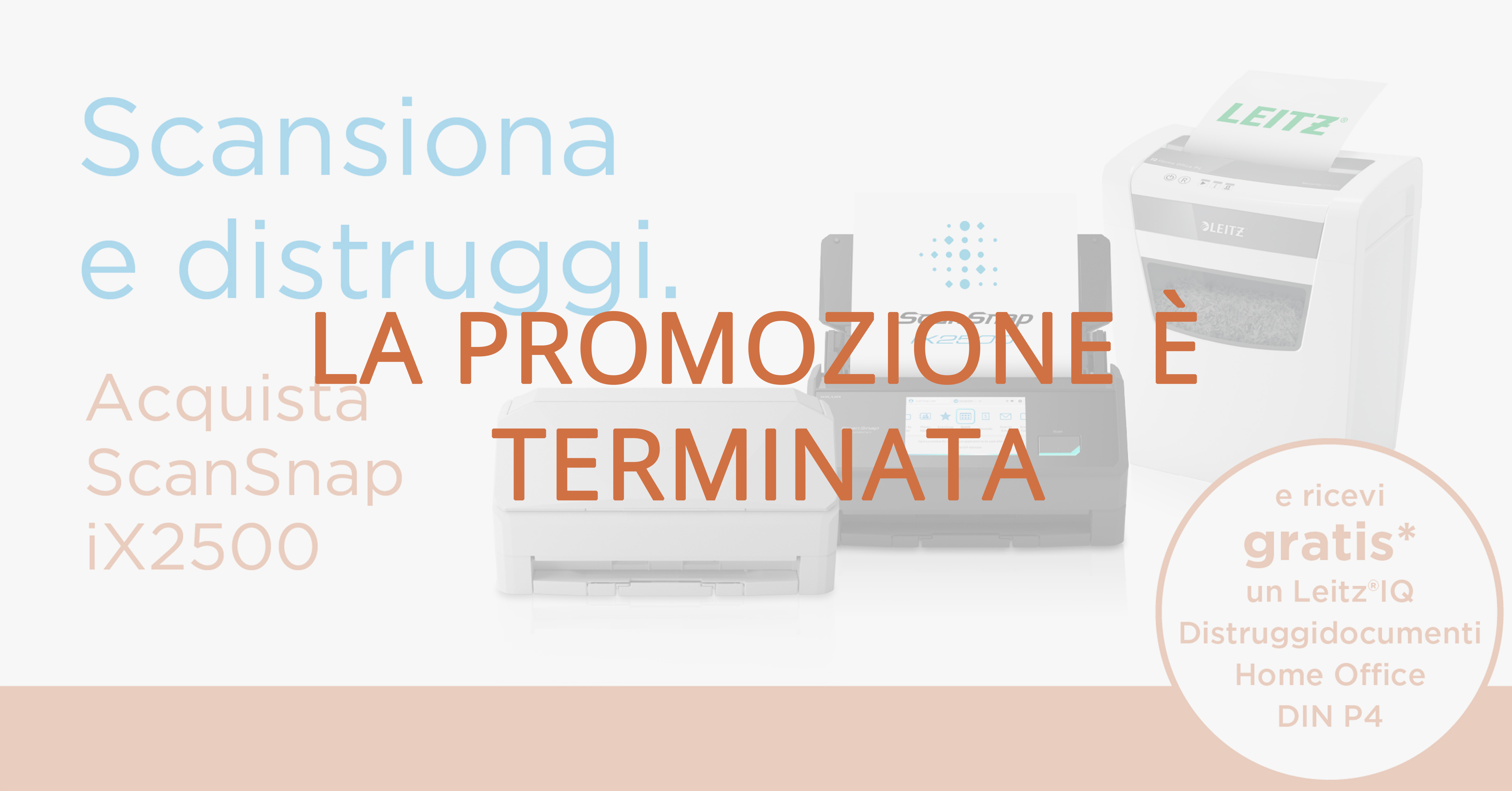Promozione: ScanSnap e distruggidocumenti in omaggio