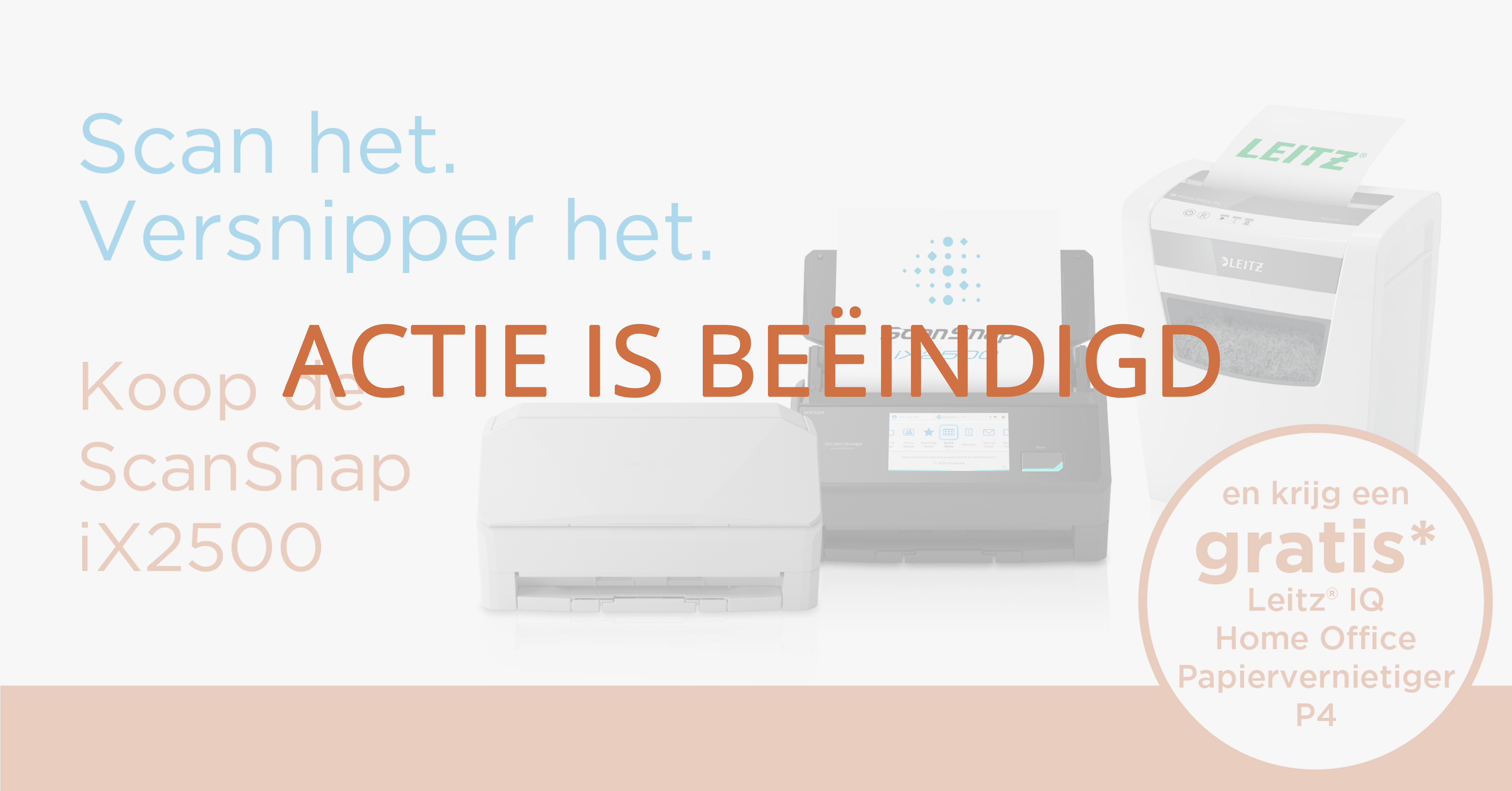 ScanSnap met gratis papierversnipperaar.