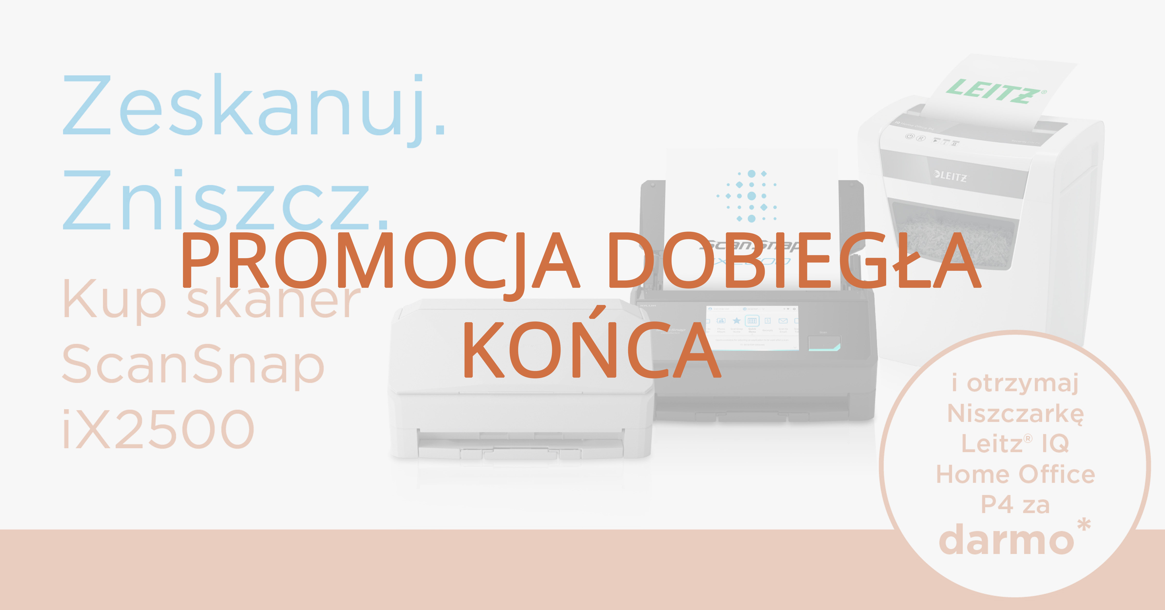 Promocja na darmową niszczarkę ScanSnap ze skanerem iX2500