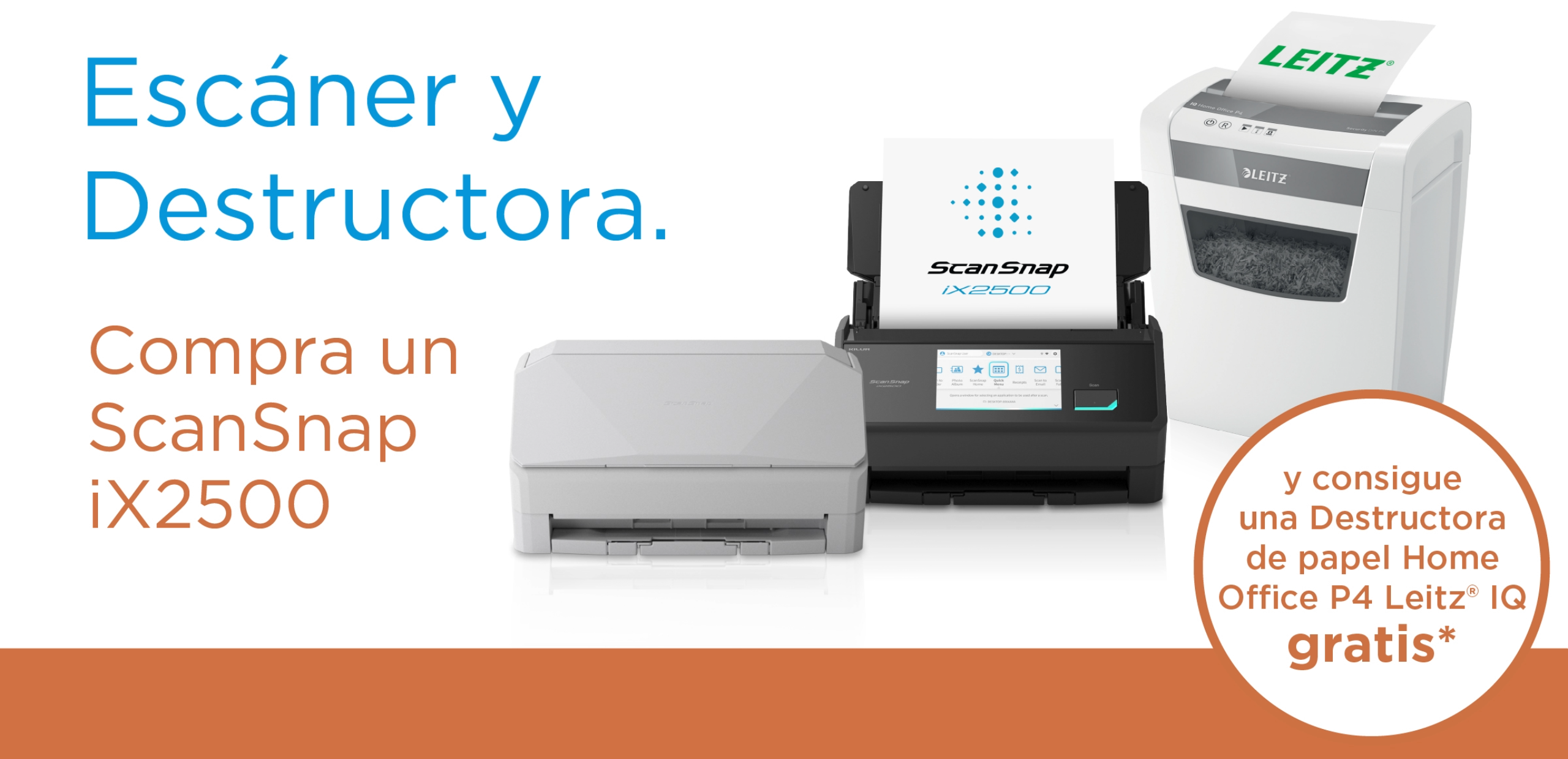 Escáner ScanSnap con promoción de Destructora gratis