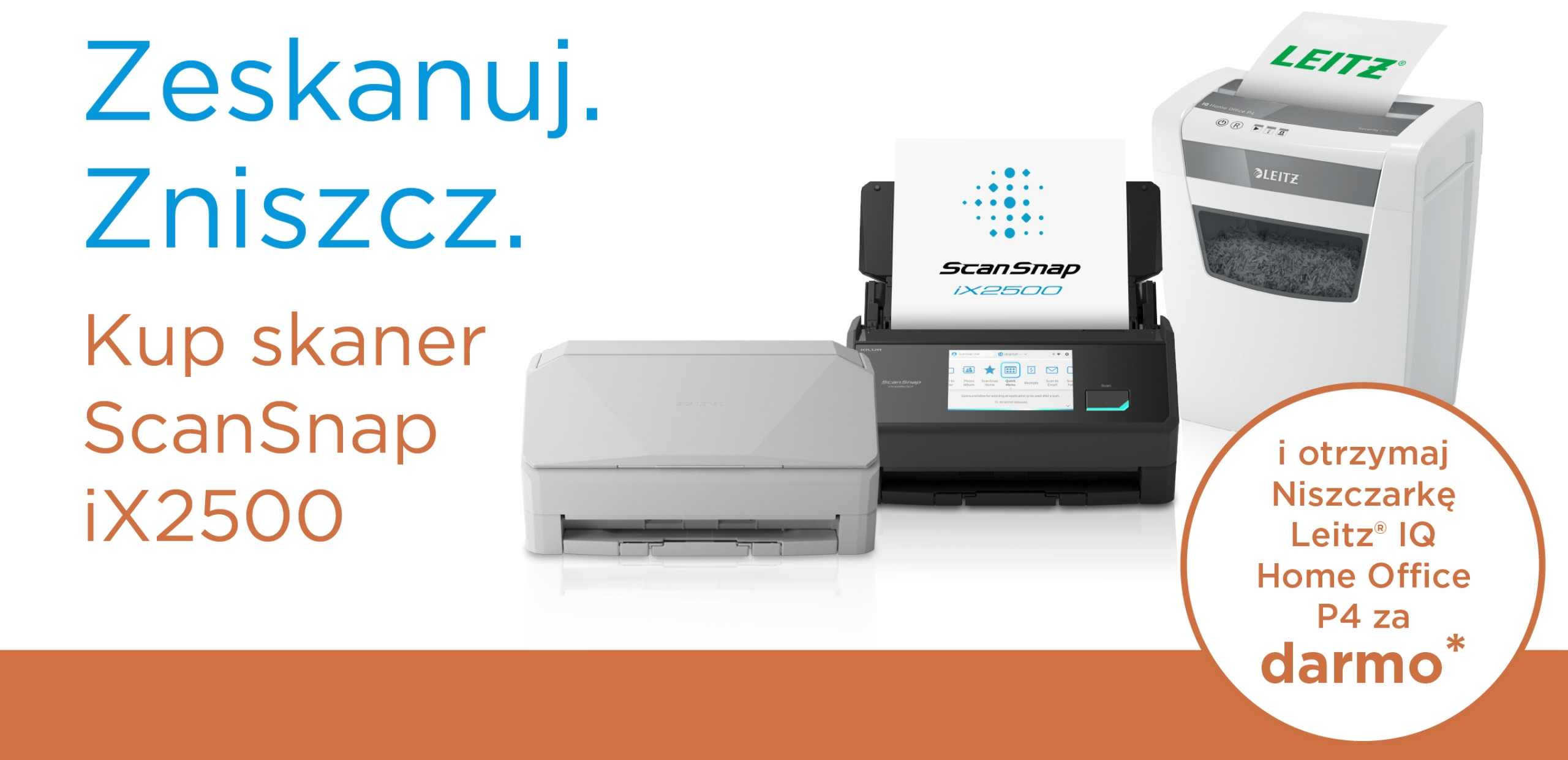 Promocja na darmową niszczarkę ScanSnap ze skanerem iX2500