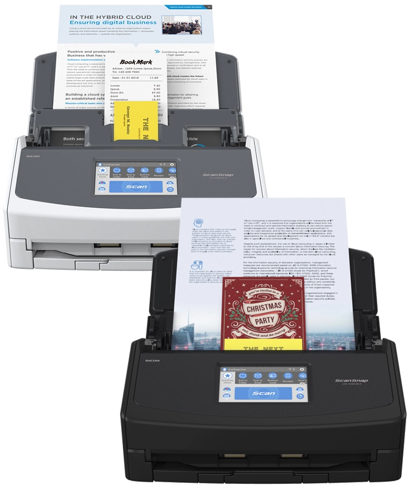 ScanSnap iX1600 scanners in black and white