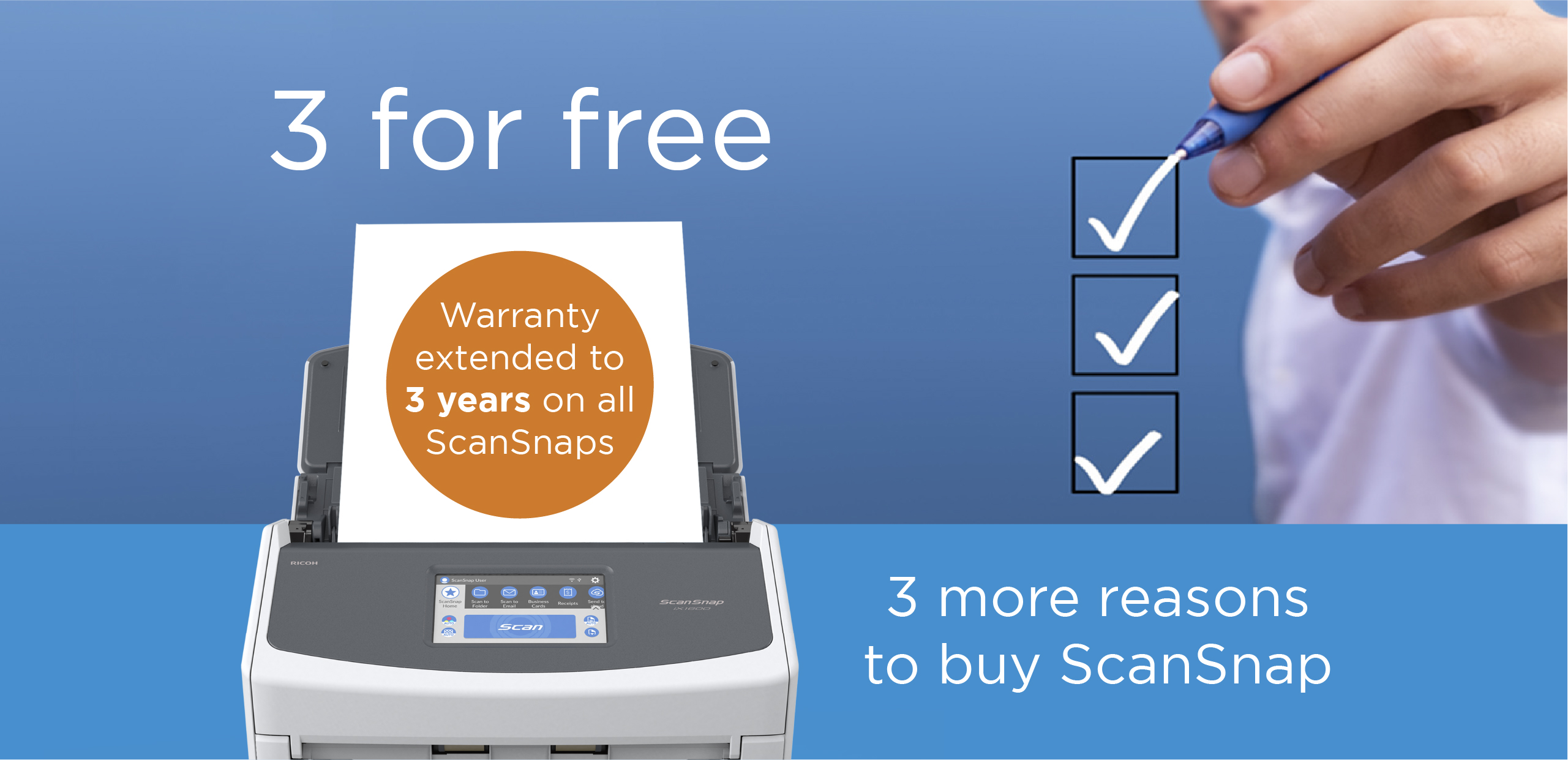 ScanSnap 3 year warranty promo