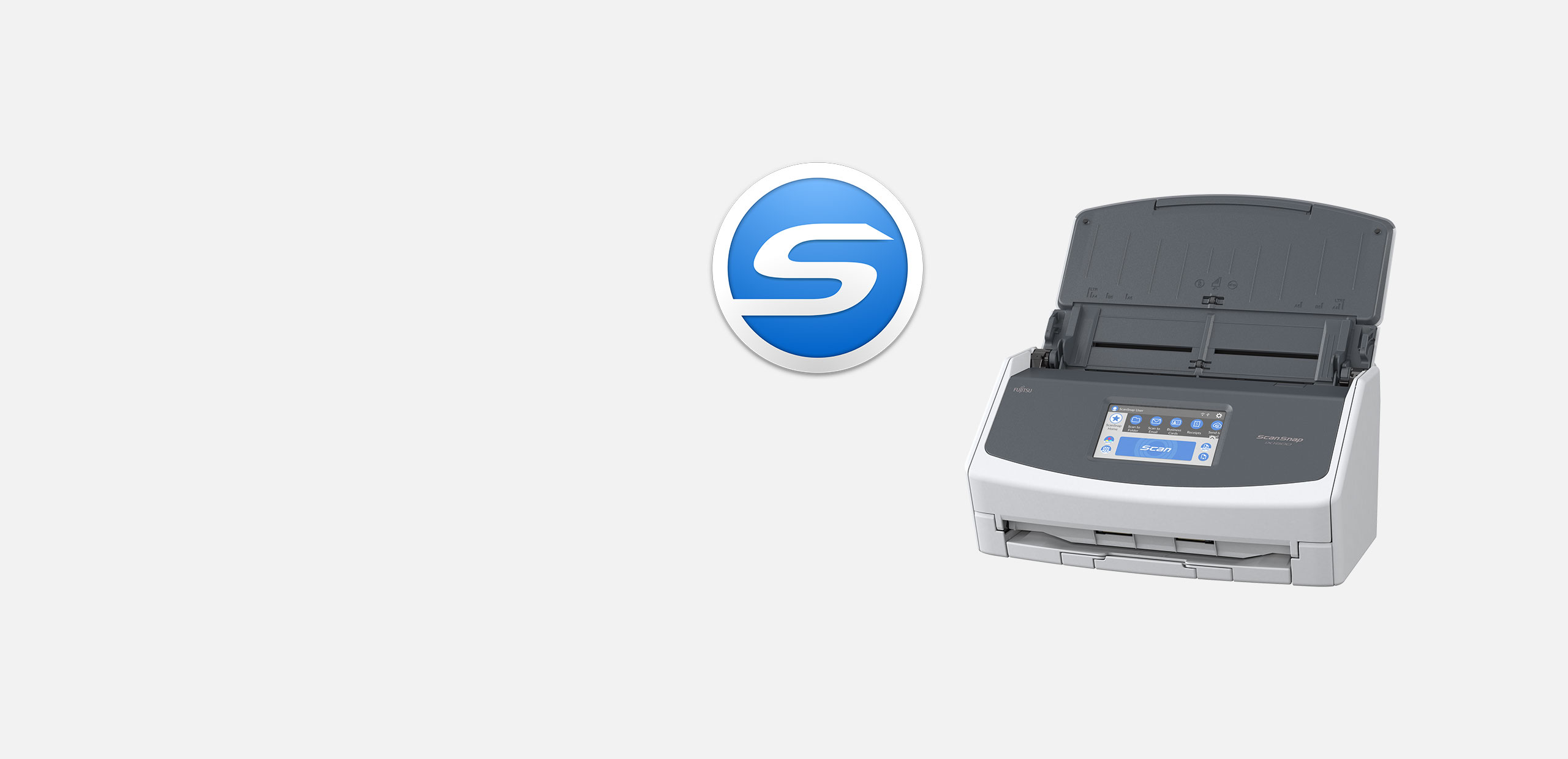 ScanSnap Software Manager logo and iX1600 scanner